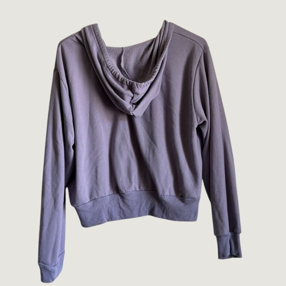 Disney Alice in Wonderland Purple Cropped Hoodie Sweatshirt Lavender Large - Picture 2 of 4